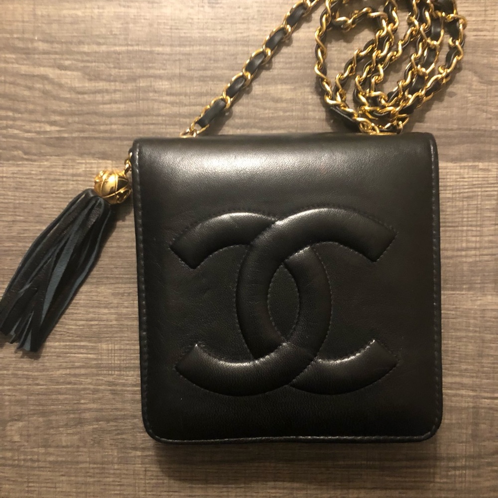 Crossbody black leather